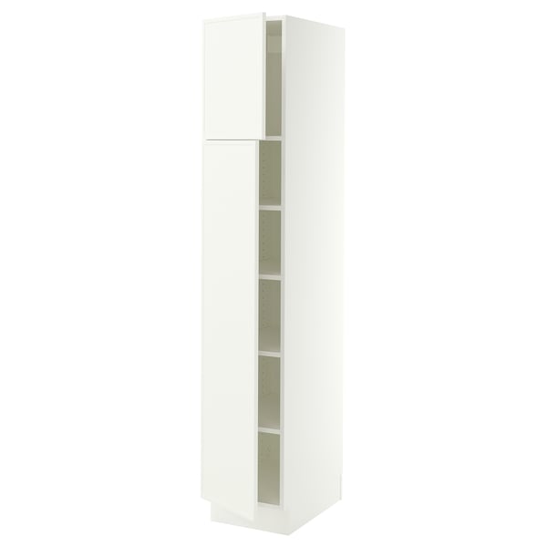 SEKTION High cabinet with shelves/2 doors, white/Aspudden matte white, 15x24x80 "