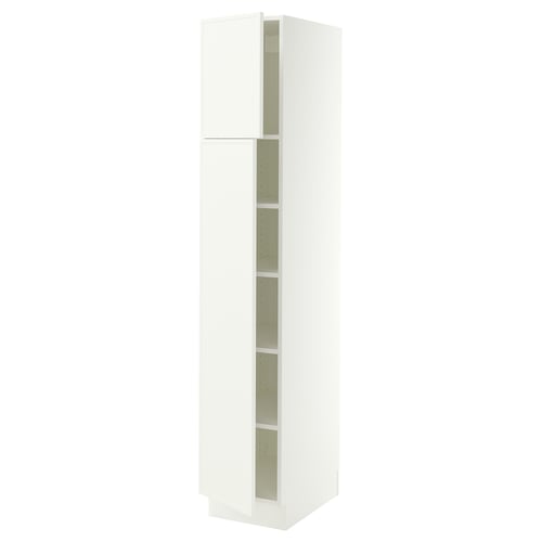 SEKTION High cabinet with shelves/2 doors, white/Aspudden matte white, 15x24x80 "