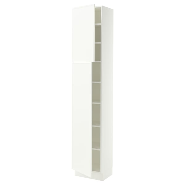 SEKTION High cabinet with shelves/2 doors, white/Aspudden matte white, 18x15x90 "