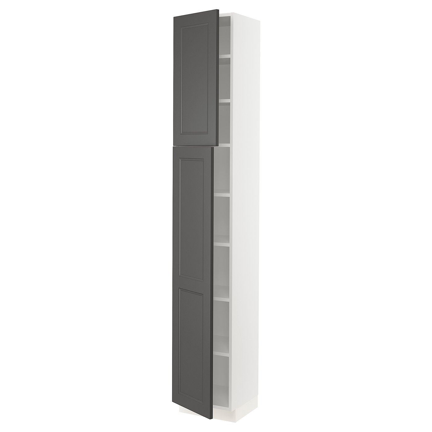 SEKTION high with shelves/2 doors, white/Axstad dark gray