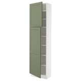SEKTION High cabinet with shelves/2 doors, white/Axstad gray-green, 24x15x90 "