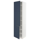 SEKTION High cabinet with shelves/2 doors, white Axstad/matte blue, 24x24x90 "