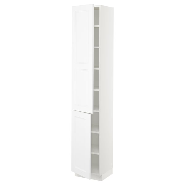 SEKTION High cabinet with shelves/2 doors, white/Axstad matte white, 15x15x80 "