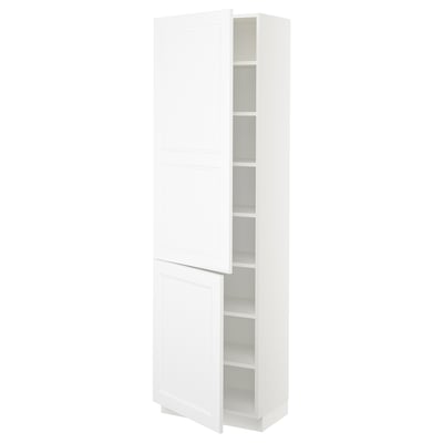 SEKTION High cabinet with shelves/2 doors, white/Axstad matte white, 24x15x80 "
