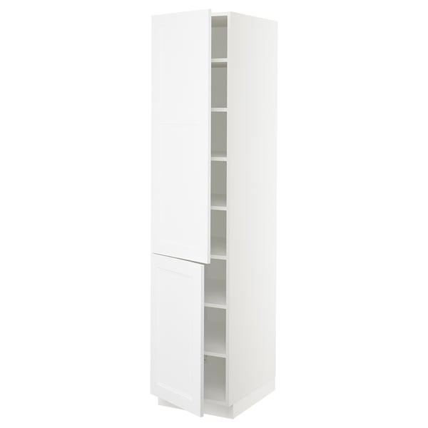 SEKTION High cabinet with shelves/2 doors, white/Axstad matte white, 18x24x80 "