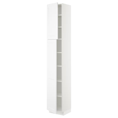 SEKTION High cabinet with shelves/2 doors, white/Axstad matte white, 15x15x90 "