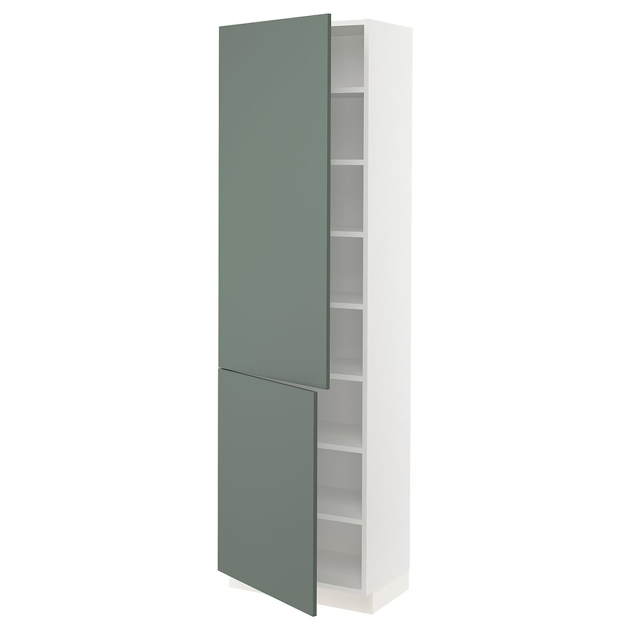 SEKTION high with shelves/2 doors, white/Bodarp graygreen