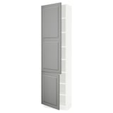SEKTION High cabinet with shelves/2 doors, white/Bodbyn gray, 24x15x90 "
