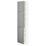 SEKTION High cabinet with shelves/2 doors, white/Bodbyn gray, 18x15x80 "