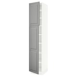 SEKTION High cabinet with shelves/2 doors, white/Bodbyn gray, 18x24x90 "