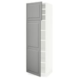 SEKTION High cabinet with shelves/2 doors, white/Bodbyn gray, 24x24x80 "