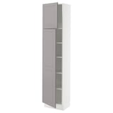 SEKTION High cabinet with shelves/2 doors, white/Bodbyn gray, 18x15x80 "