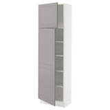 SEKTION High cabinet with shelves/2 doors, white/Bodbyn gray, 24x15x80 "