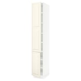 SEKTION High cabinet with shelves/2 doors, white/Bodbyn off-white, 15x24x90 "