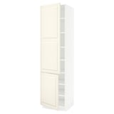 SEKTION High cabinet with shelves/2 doors, white/Bodbyn off-white, 24x24x90 "