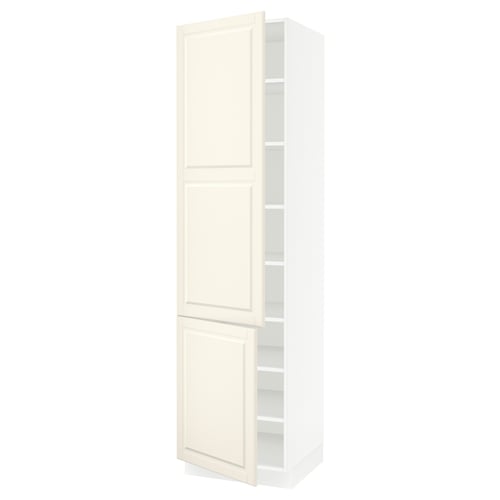 SEKTION kitchen cabinet, off-white, tall with adjustable shelves, classic design.
