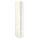SEKTION High cabinet with shelves/2 doors, white/Bodbyn off-white, 18x15x90 "