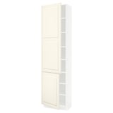 SEKTION High cabinet with shelves/2 doors, white/Bodbyn off-white, 24x15x90 "