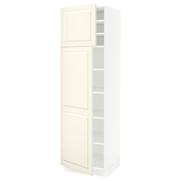 SEKTION High cabinet with shelves/2 doors, white/Bodbyn off-white, 24x24x80 "