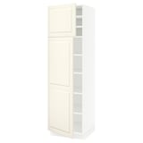 SEKTION High cabinet with shelves/2 doors, white/Bodbyn off-white, 24x24x80 "