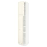 SEKTION High cabinet with shelves/2 doors, white/Bodbyn off-white, 18x24x90 "