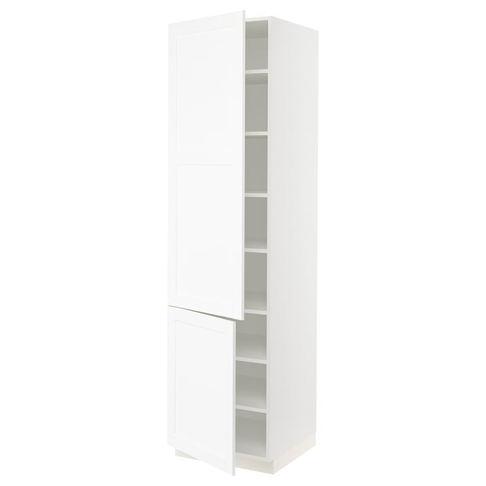 SEKTION high with shelves/2 doors, white Enköping/white wood