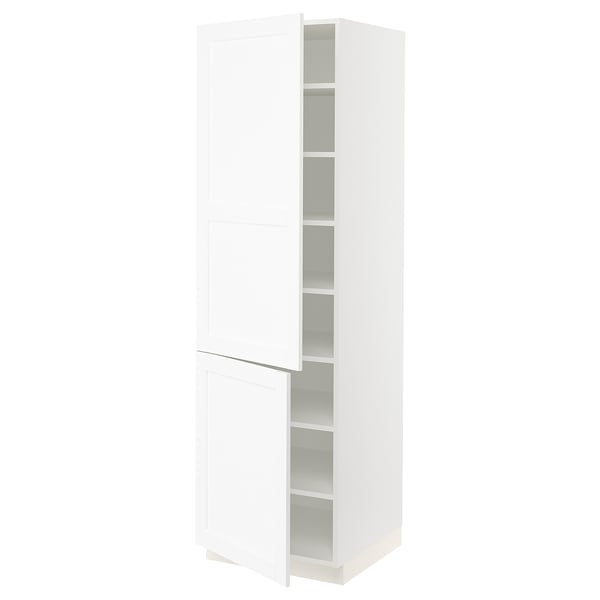 SEKTION High cabinet with shelves/2 doors, white Enköping/white wood effect, 24x24x80 "