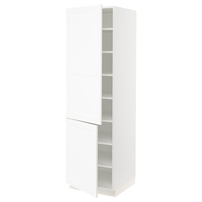 SEKTION High cabinet with shelves/2 doors, white Enköping/white wood effect, 24x24x80 "