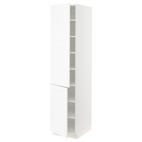 SEKTION High cabinet with shelves/2 doors, white Enköping/white wood effect, 18x24x80 "