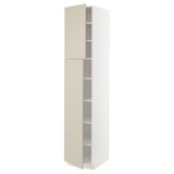 SEKTION High cabinet with shelves/2 doors, white/Havstorp beige, 18x24x90 "