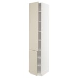 SEKTION High cabinet with shelves/2 doors, white/Havstorp beige, 18x24x90 "