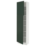 SEKTION High cabinet with shelves/2 doors, white/Havstorp deep green, 24x15x90 "