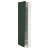 SEKTION High cabinet with shelves/2 doors, white/Havstorp deep green, 24x15x90 "