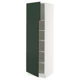 SEKTION High cabinet with shelves/2 doors, white/Havstorp deep green, 24x24x80 "