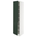 SEKTION High cabinet with shelves/2 doors, white/Havstorp deep green, 18x24x80 "