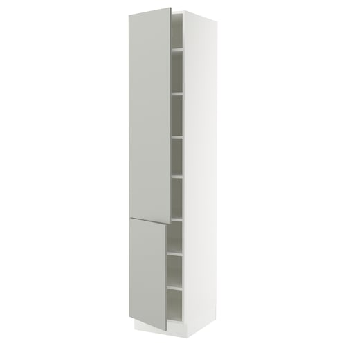 SEKTION kitchen cabinet, light grey, adjustable shelves, 25-yr guarantee & modern design