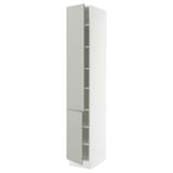 SEKTION High cabinet with shelves/2 doors, white/Havstorp light gray, 15x24x90 "