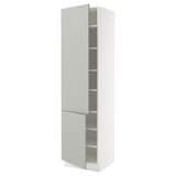 SEKTION High cabinet with shelves/2 doors, white/Havstorp light gray, 24x24x90 "