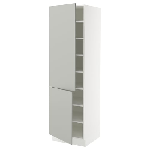 White SEKTION kitchen cabinet with adjustable shelves.