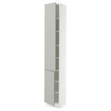 SEKTION High cabinet with shelves/2 doors, white/Havstorp light gray, 15x15x90 "