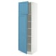 SEKTION High cabinet with shelves/2 doors, white/Lerhyttan blue, 24x24x80 "