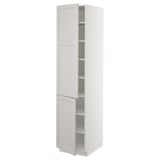 SEKTION High cabinet with shelves/2 doors, white/Lerhyttan light gray, 18x24x80 "