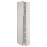 SEKTION High cabinet with shelves/2 doors, white/Lerhyttan light gray, 24x15x90 "
