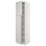 SEKTION High cabinet with shelves/2 doors, white/Lerhyttan light gray, 24x24x90 "