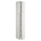 SEKTION High cabinet with shelves/2 doors, white/Lerhyttan light gray, 18x15x90 "