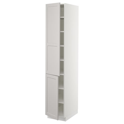 White SEKTION cabinet with adjustable shelves, traditional design.