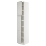 SEKTION High cabinet with shelves/2 doors, white/Lerhyttan light gray, 18x24x90 "