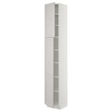 SEKTION High cabinet with shelves/2 doors, white/Lerhyttan light gray, 15x15x90 "