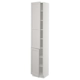SEKTION High cabinet with shelves/2 doors, white/Lerhyttan light gray, 15x15x80 "