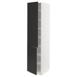 SEKTION High cabinet with shelves/2 doors, white/Nickebo matte anthracite, 18x24x80 "